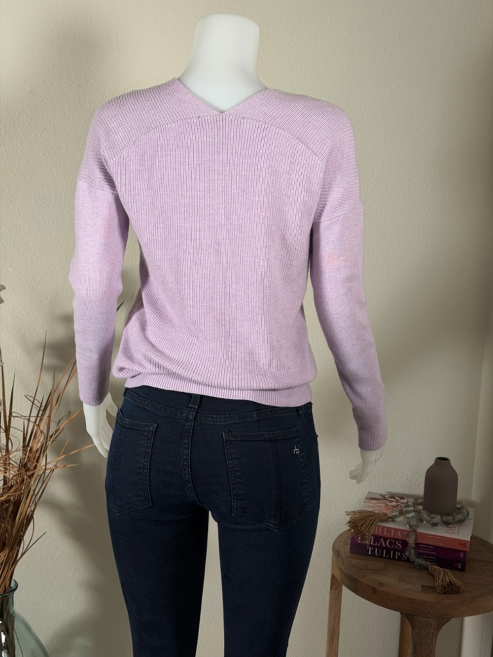 WH BM Lavender Scoop Neck Lightweight Sweater - Picture 3 of 8